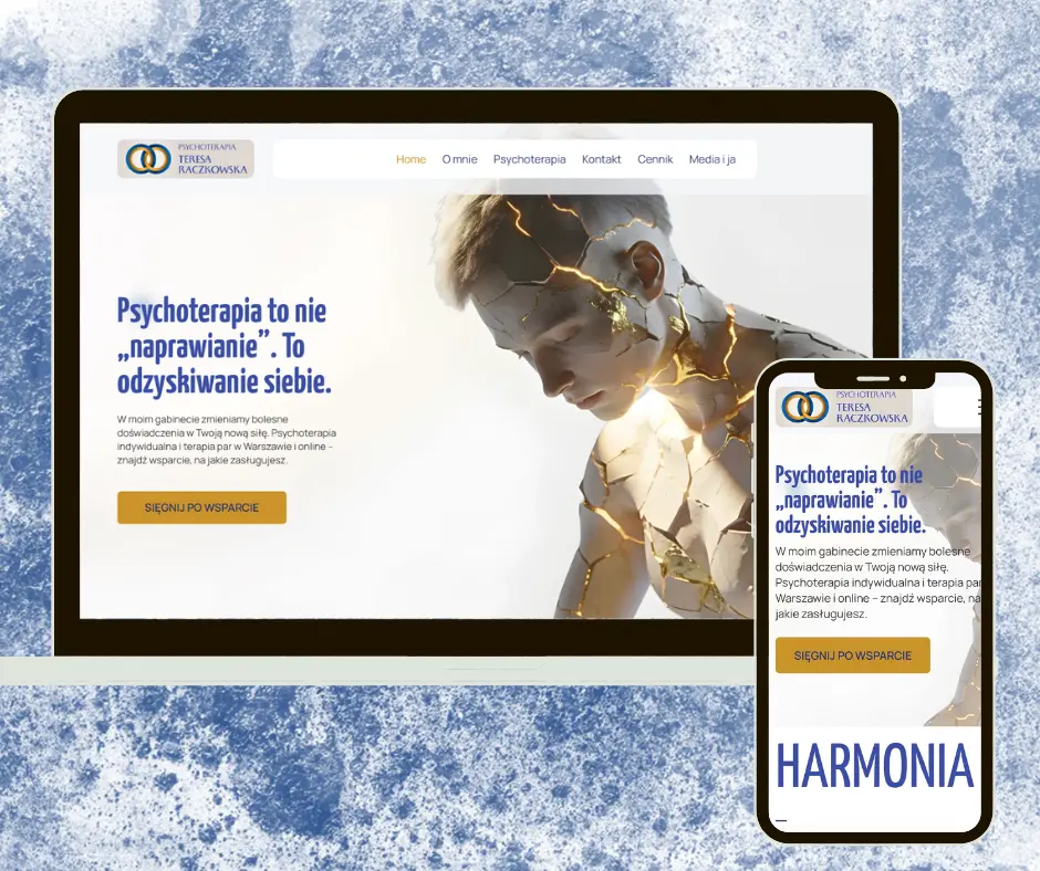 strona psycholożki i psychoterapeutki, projekt i wykonanie Agata Domańska